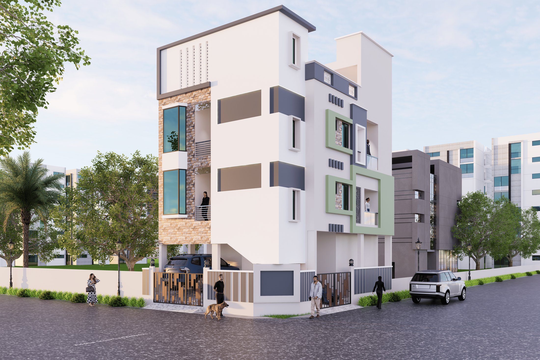 Completed residential elevation project in Urappakkam